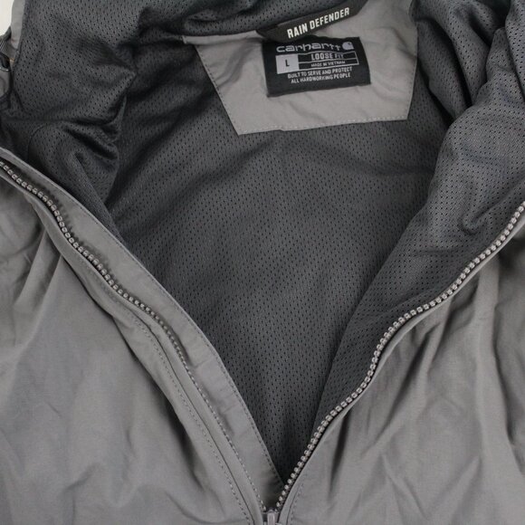 Carhartt Rain Defender Quarter-Zip Loose Fit Anorak Jacket in Grey Size L - NWOT - Picture 3 of 8